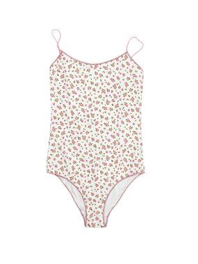 Oseree One Piece Swimsuit in White Floral